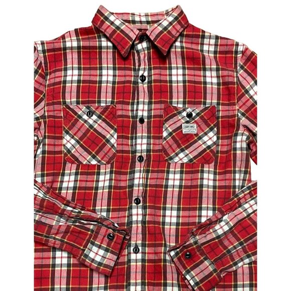 RED PLAID RALPH LAUREN SHIRT SZ S BUTTON FRONT 100% COTTON DENIM & SUPPLY MENS - Picture 2 of 4